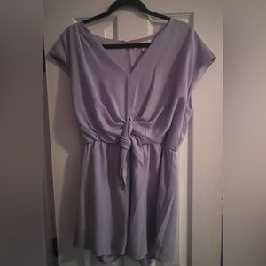 She + Sky Lavender Tie-Front Romper